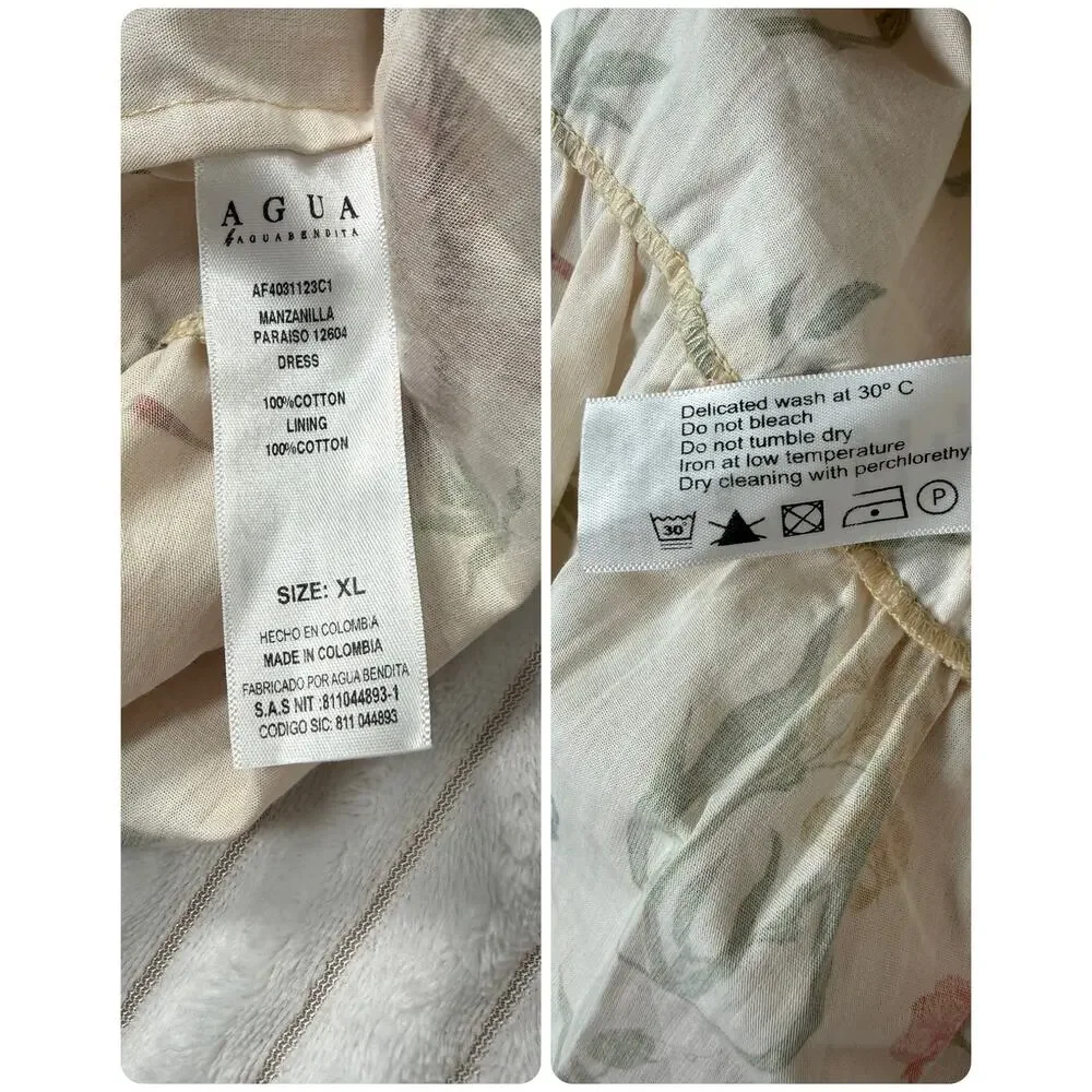 Agua by Agua Bendita Manzanilla Paraiso XL Cotton Floral Mini Dress NWT $510 - Picture 13 of 16